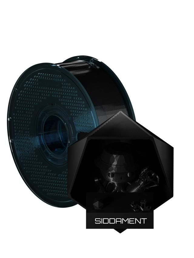 Black PETG 1.75mm 1kg 3D printer filament spool from Siddament