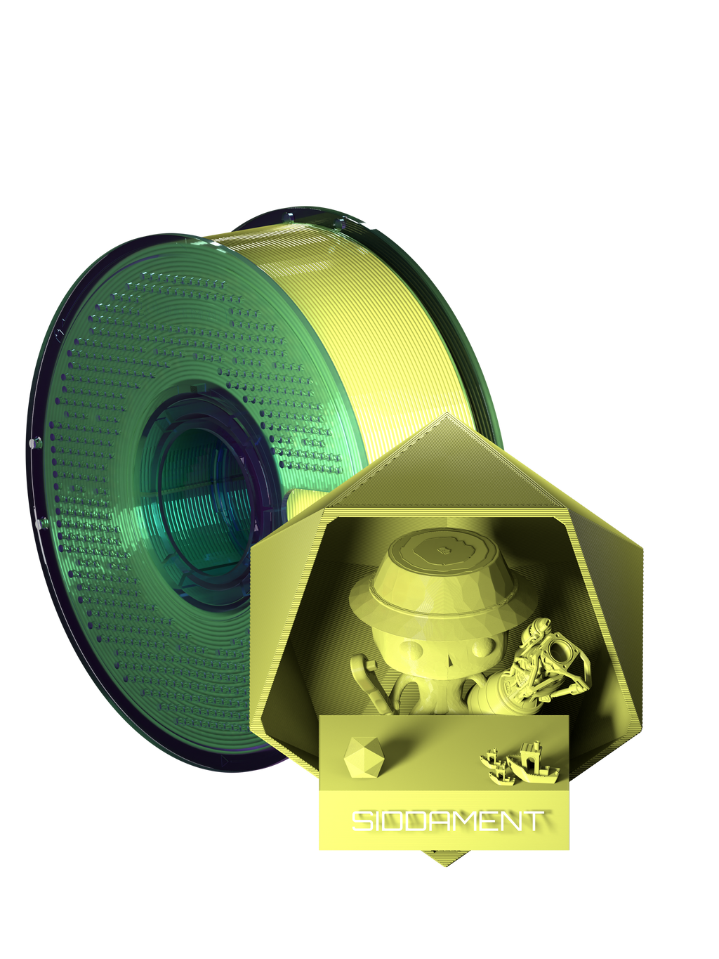 Light Yellow PETG 1.75mm 1kg 3D printer filament spool from Siddament
